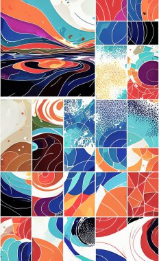 Tekstil ve duvar kağıdı desenleri. Basılabilir dijital illüstrasyon çalışması. Çiçek Yazdırma Tasarımı.