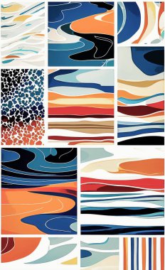 Tekstil ve duvar kağıdı desenleri. Basılabilir dijital illüstrasyon çalışması. Çiçek Yazdırma Tasarımı.