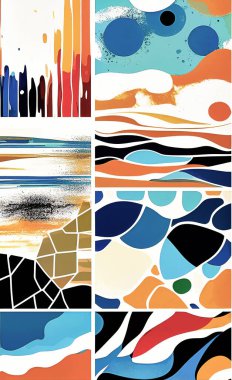 Tekstil ve duvar kağıdı desenleri. Basılabilir dijital illüstrasyon çalışması. Çiçek Yazdırma Tasarımı.