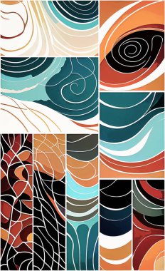 Tekstil ve duvar kağıdı desenleri. Basılabilir dijital illüstrasyon çalışması. Çiçek Yazdırma Tasarımı.