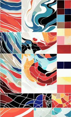 Tekstil ve duvar kağıdı desenleri. Basılabilir dijital illüstrasyon çalışması. Çiçek Yazdırma Tasarımı.