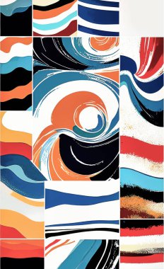 Tekstil ve duvar kağıdı desenleri. Basılabilir dijital illüstrasyon çalışması. Çiçek Yazdırma Tasarımı.