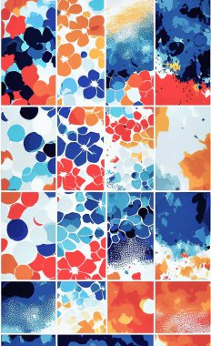 Tekstil ve duvar kağıdı desenleri. Basılabilir dijital illüstrasyon çalışması. Çiçek Yazdırma Tasarımı.