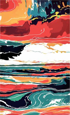 Tekstil ve duvar kağıdı desenleri. Basılabilir dijital illüstrasyon çalışması. Çiçek Yazdırma Tasarımı.