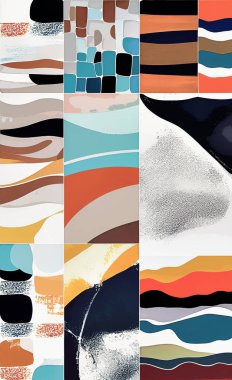 Tekstil ve duvar kağıdı desenleri. Basılabilir dijital illüstrasyon çalışması. Çiçek Yazdırma Tasarımı.