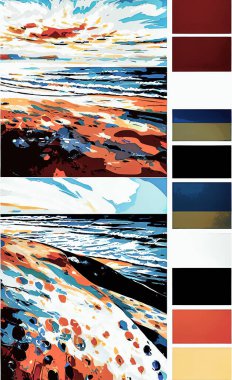 Tekstil ve duvar kağıdı desenleri. Basılabilir dijital illüstrasyon çalışması. Çiçek Yazdırma Tasarımı.