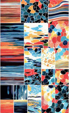 Tekstil ve duvar kağıdı desenleri. Basılabilir dijital illüstrasyon çalışması. Çiçek Yazdırma Tasarımı.