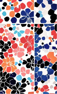 Tekstil ve duvar kağıdı desenleri. Basılabilir dijital illüstrasyon çalışması. Çiçek Yazdırma Tasarımı.