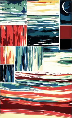 Tekstil ve duvar kağıdı desenleri. Basılabilir dijital illüstrasyon çalışması. Çiçek Yazdırma Tasarımı.