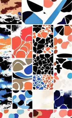 Tekstil ve duvar kağıdı desenleri. Basılabilir dijital illüstrasyon çalışması. Çiçek Yazdırma Tasarımı.