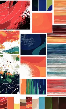 Tekstil ve duvar kağıdı desenleri. Basılabilir dijital illüstrasyon çalışması. Çiçek Yazdırma Tasarımı.