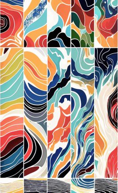 Tekstil ve duvar kağıdı desenleri. Basılabilir dijital illüstrasyon çalışması. Çiçek Yazdırma Tasarımı.