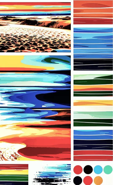 Tekstil ve duvar kağıdı desenleri. Basılabilir dijital illüstrasyon çalışması. Çiçek Yazdırma Tasarımı.