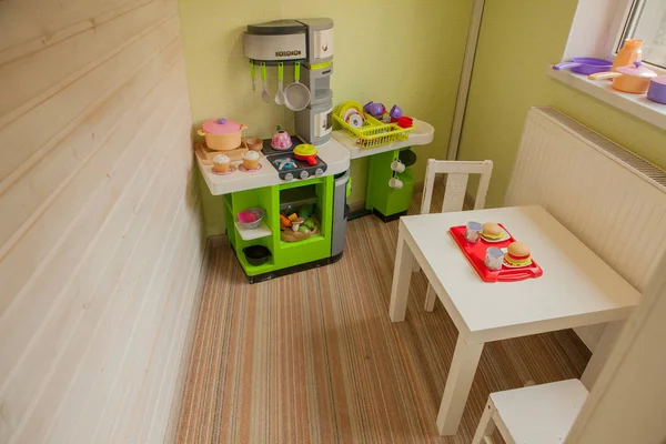 Green Baby Retro Kitchen Children Room Детская Комната — стоковое фото