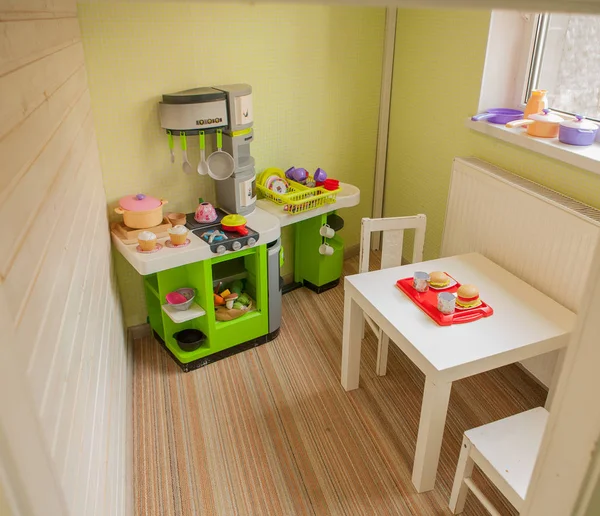 Green Baby Retro Kitchen Children Room Детская Комната — стоковое фото