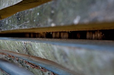 Ambar kurulların sonra açık havada testere ile kesme.