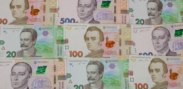 Billetes Nuevos Hryvnia Ucraniana Billetes Ucrania — Foto de Stock