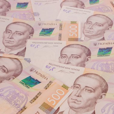 Arka plan ile yeni banknotlar Ukrayna Hryvnia. Enflasyon, iş. econimics ve finans Tema.