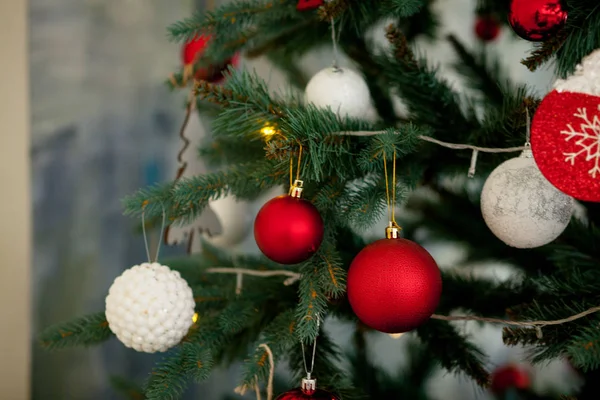 Natale Capodanno Interni Decorati Con Regali Albero Capodanno — Foto Stock