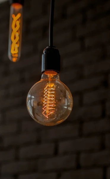 Belysning Dekoration Med Vintage Lampor Eklektisk Interiör — Stockfoto