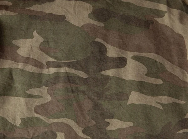军事制服表面的特写镜头 织物的纹理 军事着色 — 图库照片
