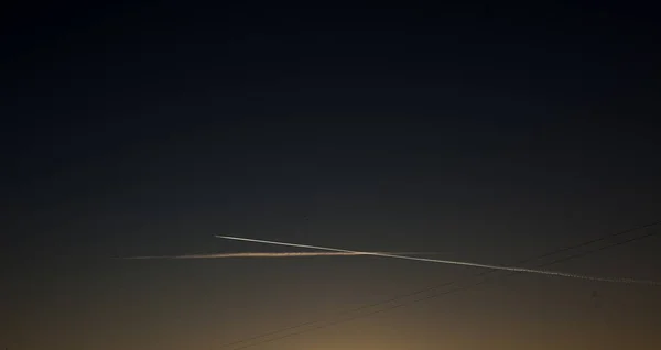 Airplane Sky Sunset Plane Sky Sunset — Stock Photo, Image