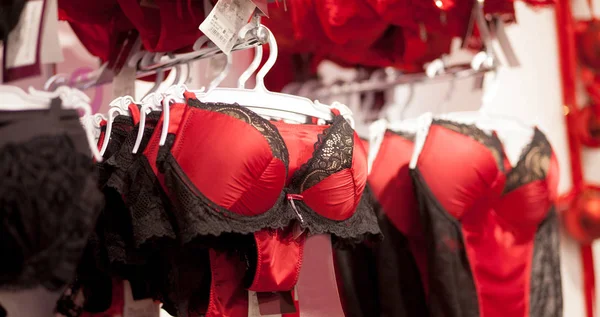 Women's bras for sale in market. Vareity of bra hanging in lingerie  underwear store. Advertise, Sale, Fashion concept Stock Photo by  ©volody100@ukr.net 251307534
