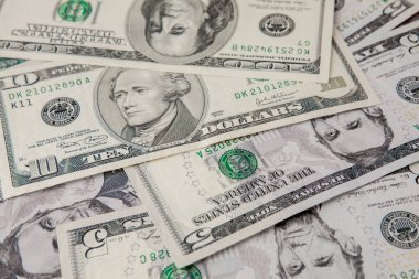 Karışık Doları para arka plan. Dolar arka planı kapat.