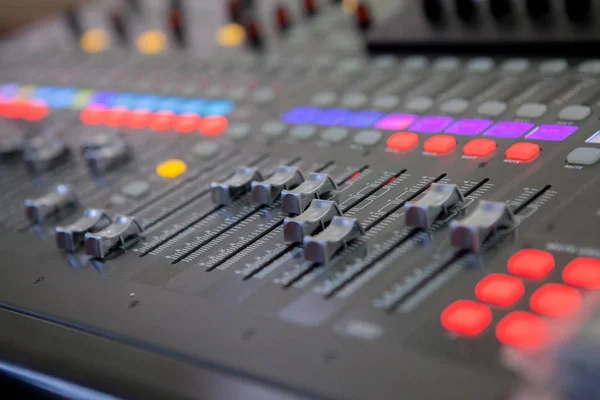 Sound Recording Studio Mixing Desk Music Mixer Control Panel — Stock Photo, Image