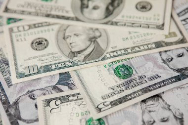 Karışık Doları para arka plan. Dolar arka planı kapat