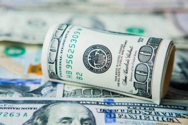 Dolar para zemin karşı yığını Close-Up