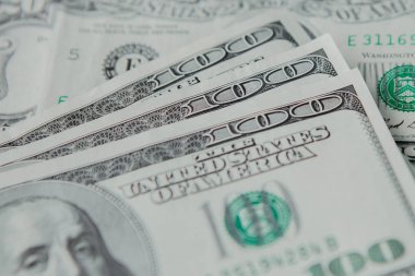 Yakın çekim Amerikan Doları banknot dolar arka planı
