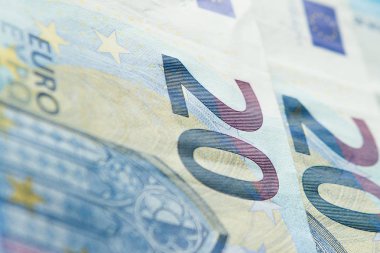 Yirmi avro arka plan yeni banknot closeup