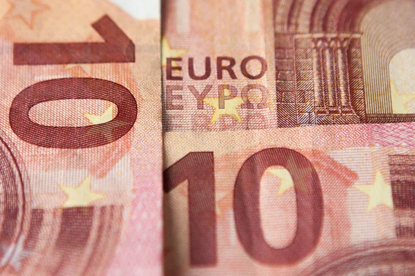 Closeup fotó egy része 50 euro Note beleértve a hologram. Makro-fotó — Stock Fotó