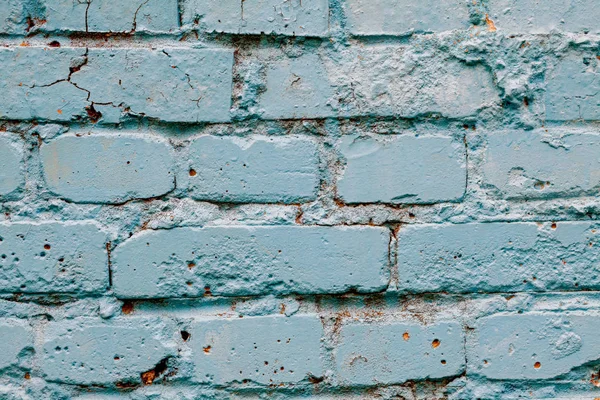 Bakgrund av tegel vägg färg i klarblå färg — Stockfoto
