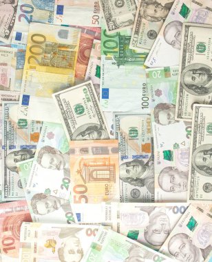 Para ve mali kavramı. Yeni yüz dolarlık banknot renk üzerinde