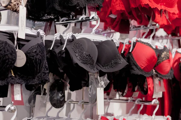 Women`s Bras for Sale in Market. Vareity of Bra Hanging in Lingerie  Underwear Store Stock Photo - Image of color, casual: 142786232
