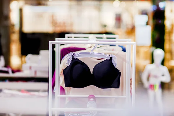 Vareity iç giyim iç çamaşırı mağazası içinde asılı Bra. Reklam, S — Stok fotoğraf