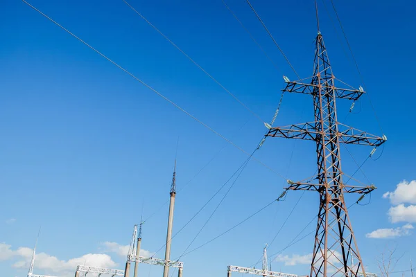 High Voltage Electric Tower. High voltage post or High voltage t