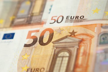 50 Euro banknot arka plan bir grup portre