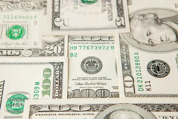 Karışık Doları para arka plan. Dolar arka planı kapat