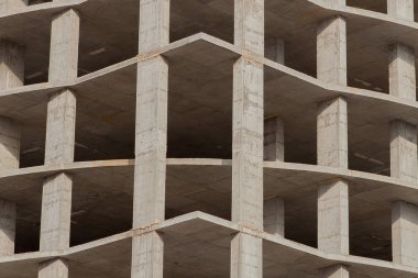 Mavi karşı yeni bir apartman yüksek binanın şantiye 