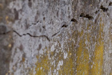 Kırık beyaz duvar doku arka plan, bu bir çatlak ile çok eski duvar