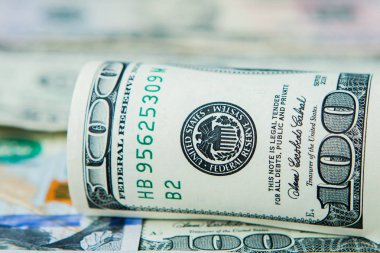 Dolar para zemin karşı yığını Close-Up