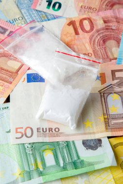paket uyuşturucu euro arka planı