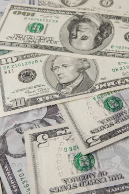 Karışık Doları para arka plan. Dolar arka planı kapat