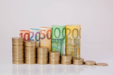 On, Twenty, 50, 100, 200 ve sikke Euro roll