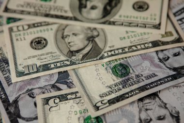 Karışık Doları para arka plan. Dolar arka planı kapat