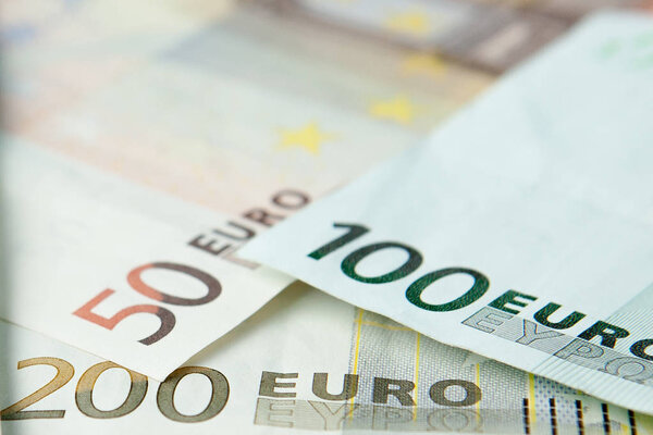 Евро. евро наличными фоне. Банкноты евро