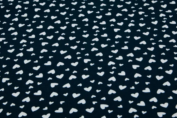 Blue Fabric with Hearts Seamless Pattern Blue Background. Perfec